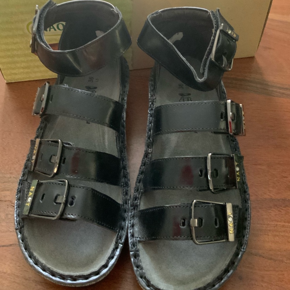 Noat Begonia Gladiator Black Strappy Sandals US 5.5, EU 36 Adjustable Comfort. - Picture 5 of 5